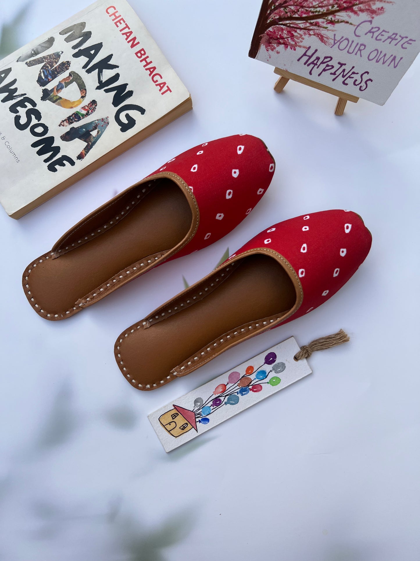 BANDHANI SLIPONS (RED COLOR)