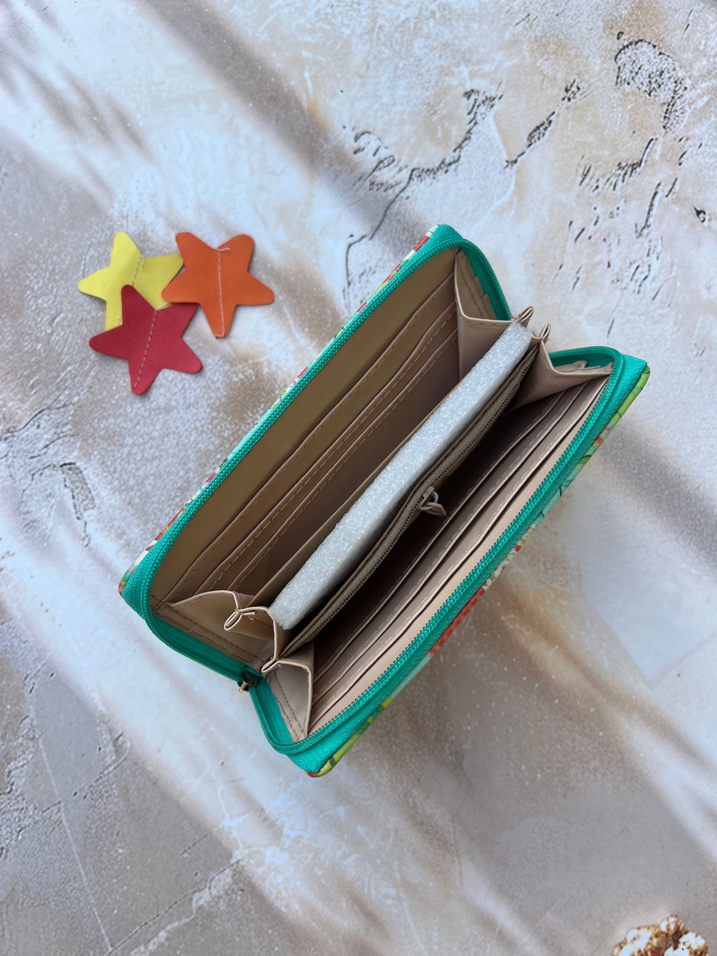 LONG WALLET:- GREEN CACTUS (SINGLE COMPARTMENT)