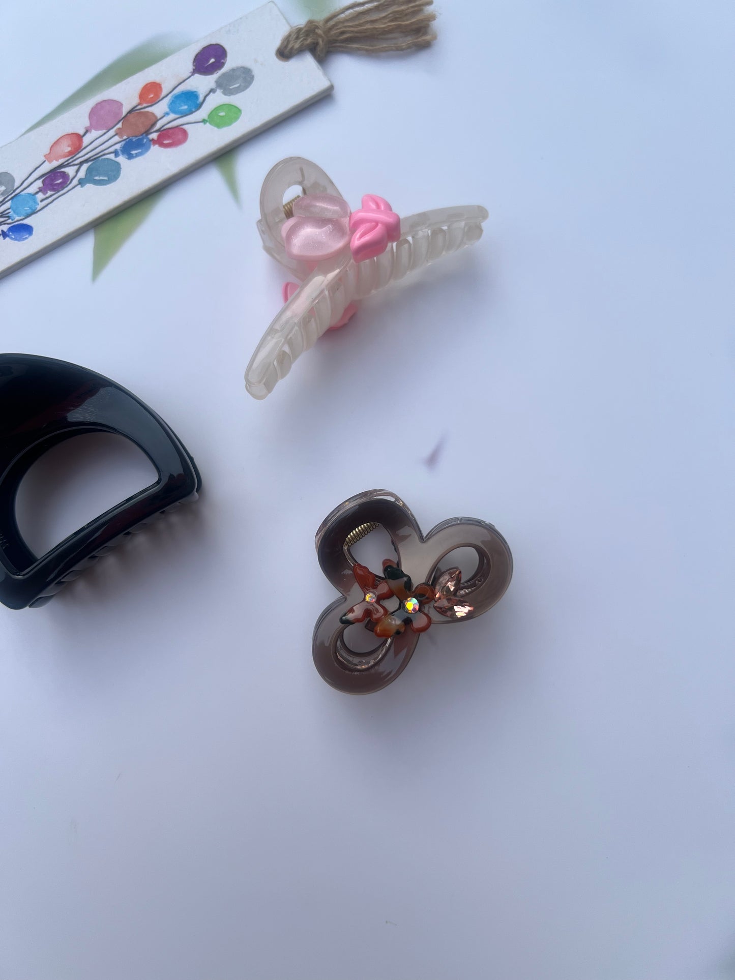 BROWNY BLUSH CLAW CLIPS:- PACK OF 3
