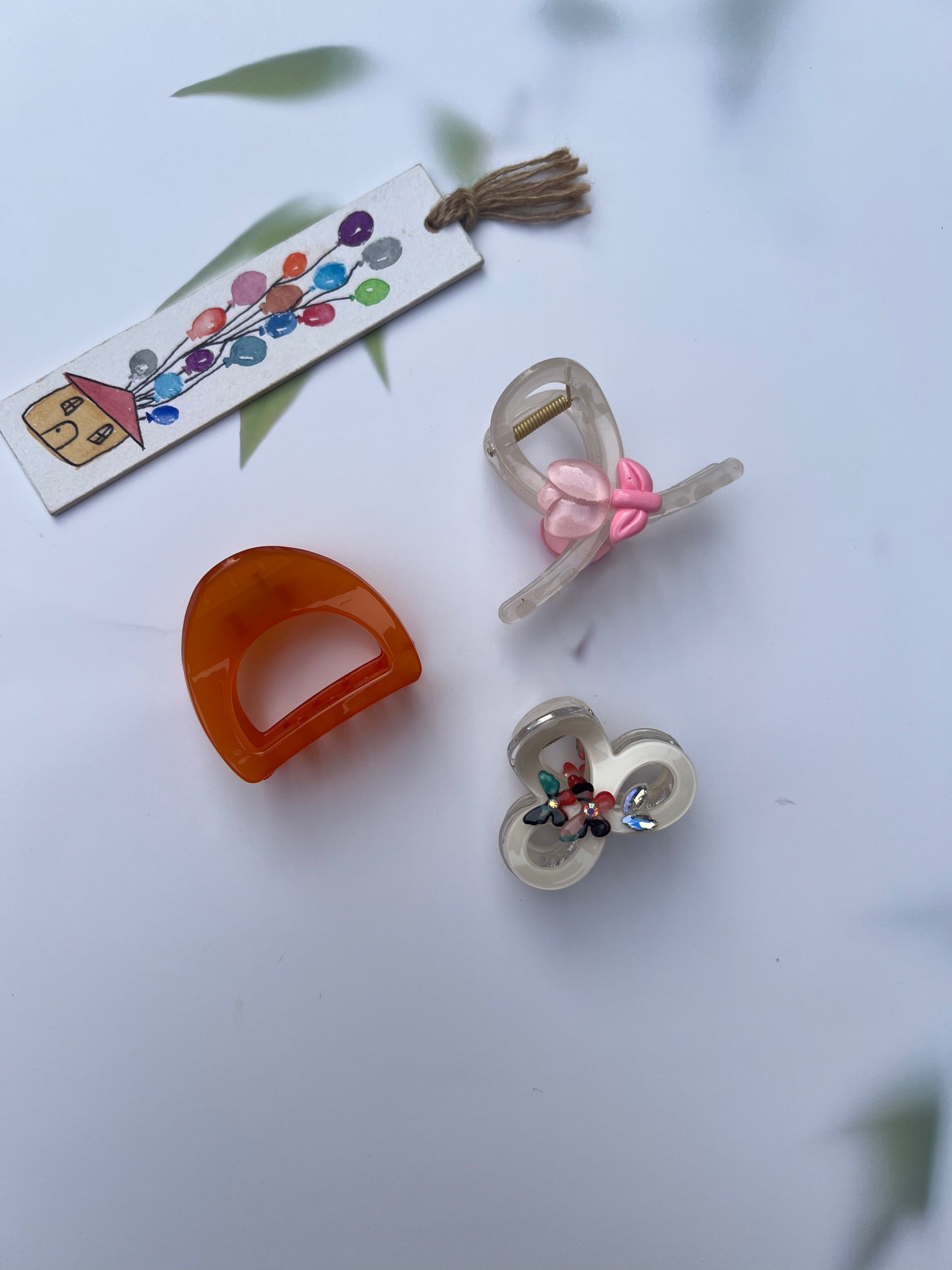 TANGERINE TULIP CLAW CLIPS:- PACK OF 3