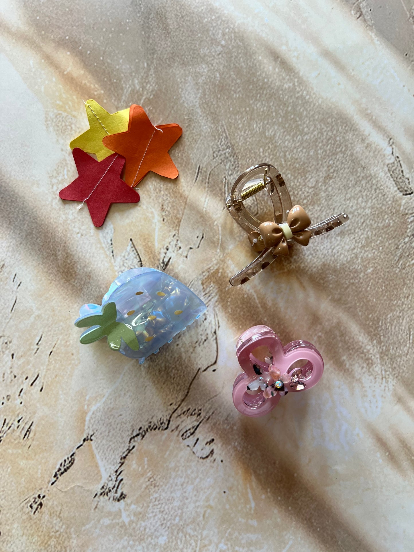 BERRY BOW CLAW CLIPS:- PACK OF 3