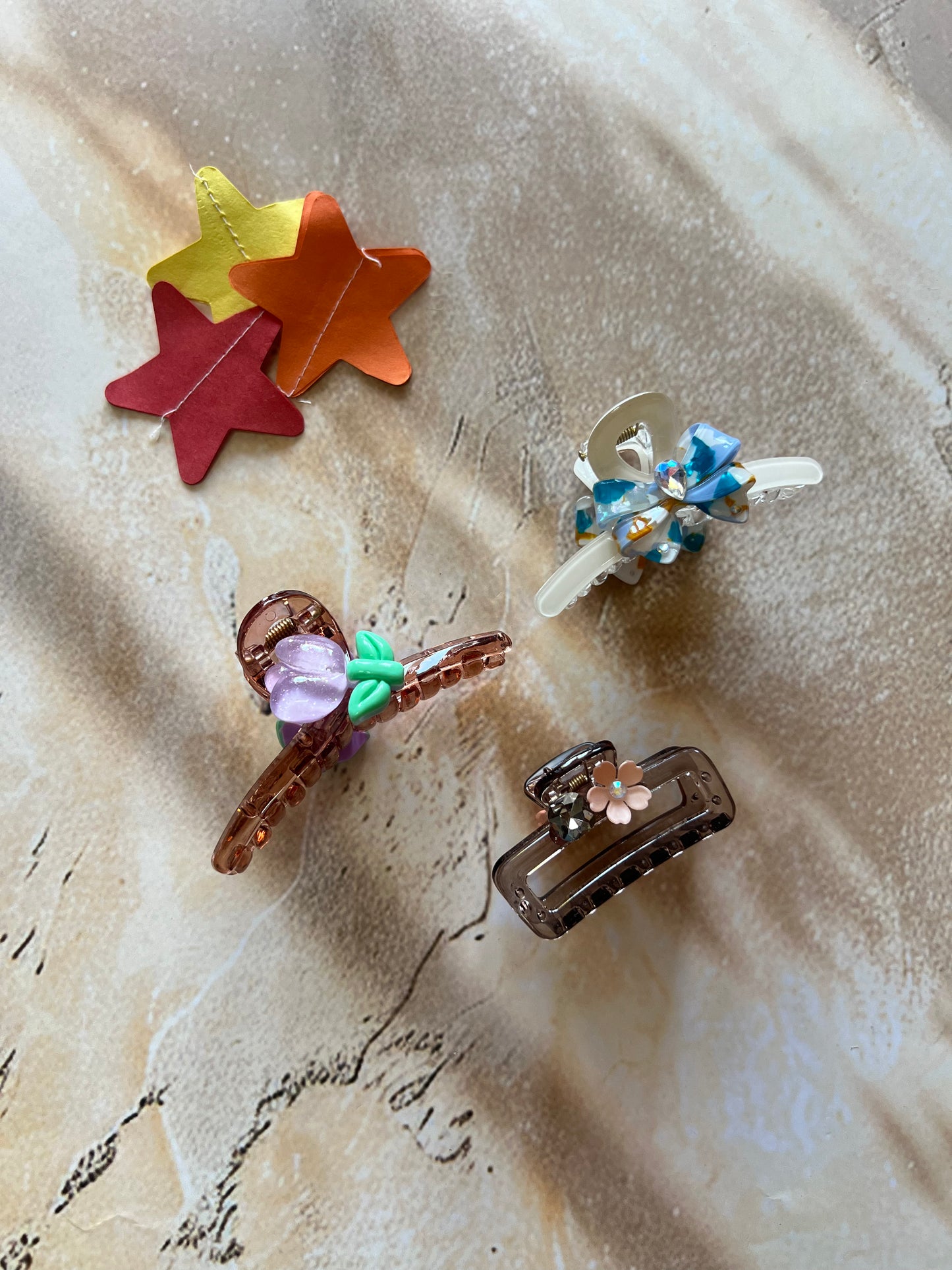 TULIP BROWNY CLAW CLIPS:- PACK OF 3