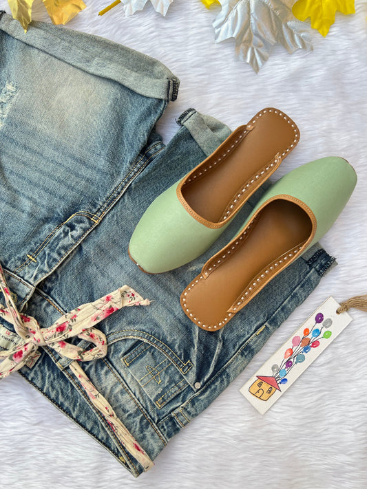 BEACH SLIPONS (SEA GREEN COLOUR)