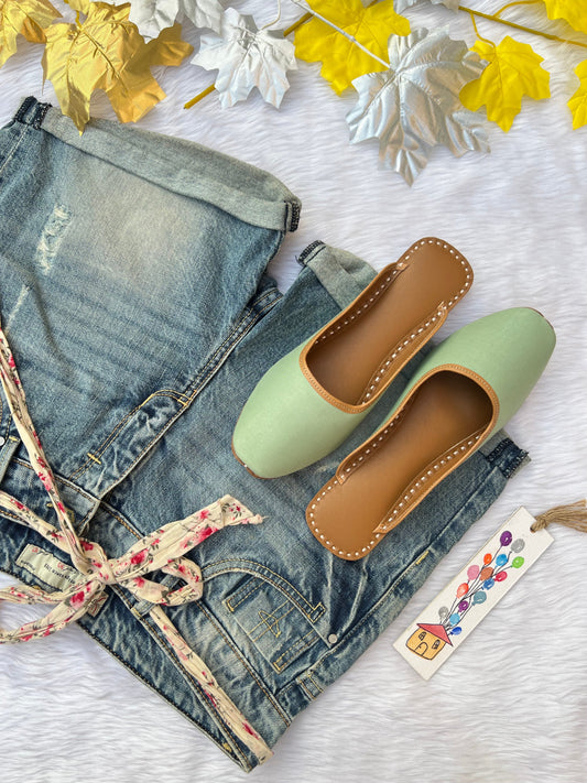 BEACH SLIPONS (SEA GREEN COLOUR)