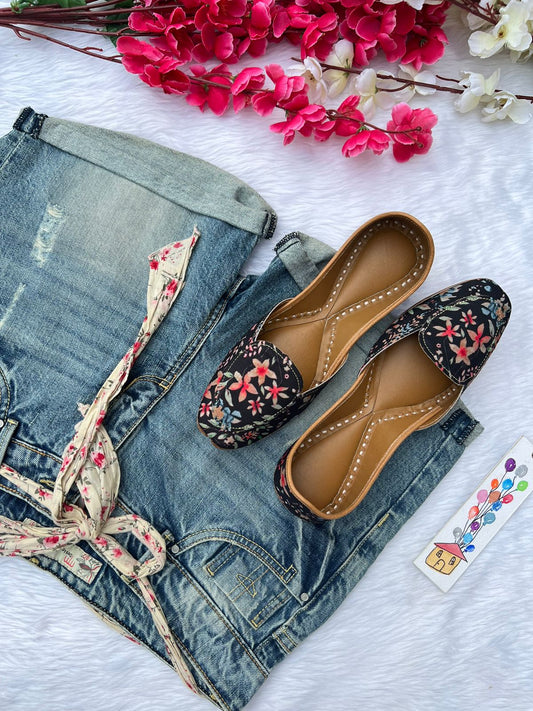 WILD FLOWER LOAFERS (BLACK)