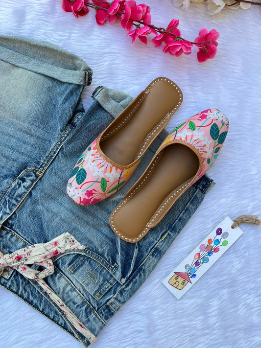 PEACH FLORA SLIPONS