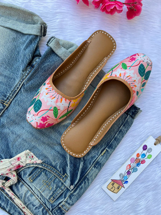 PEACH FLORA SLIPONS