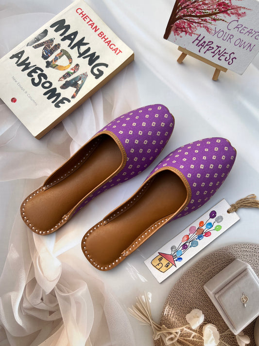 BANDHANI SLIPONS (PURPLE COLOR)