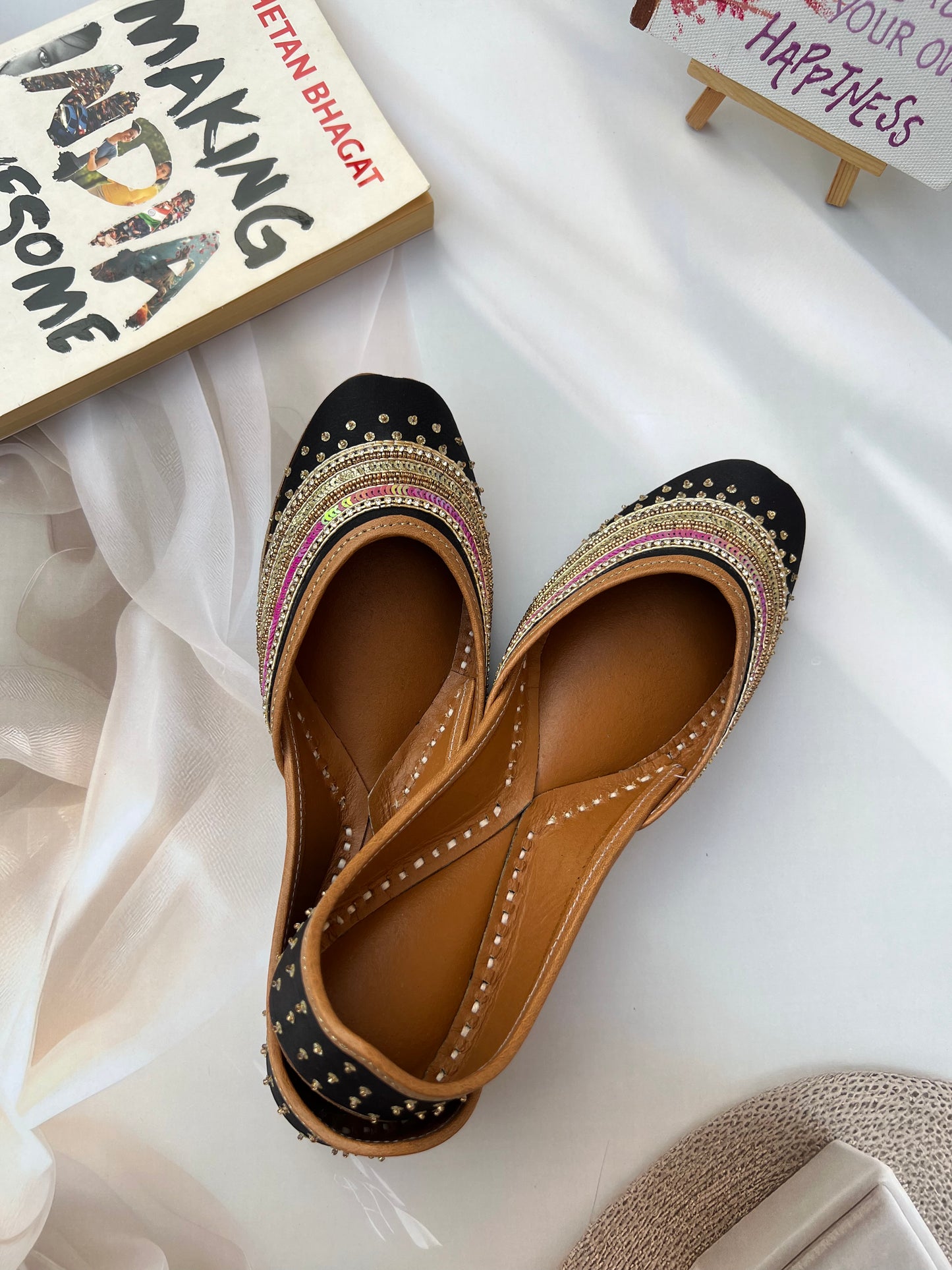 SALMA - SITARA JUTTIS (BLACK COLOR)