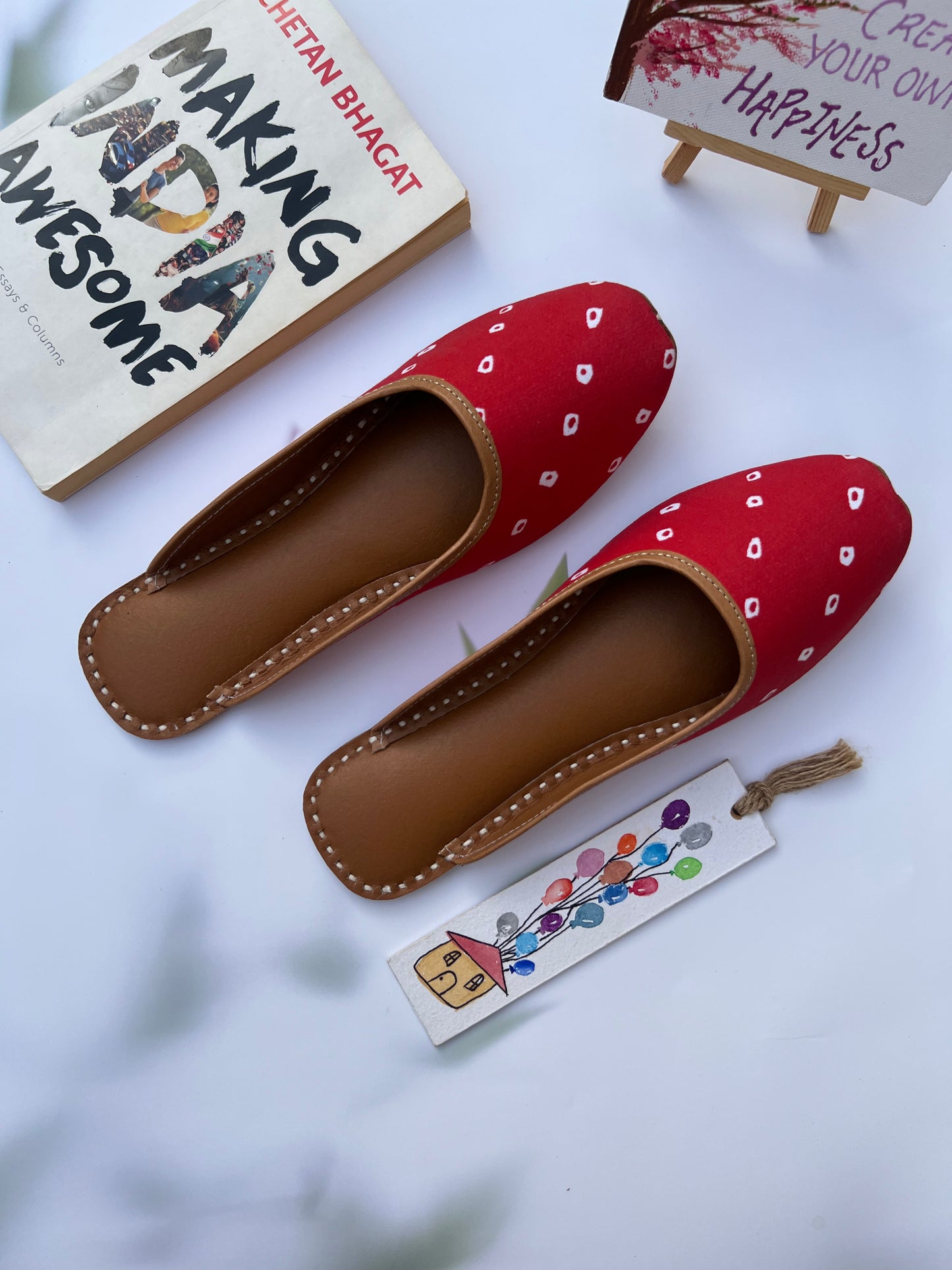 BANDHANI SLIPONS (RED COLOR)