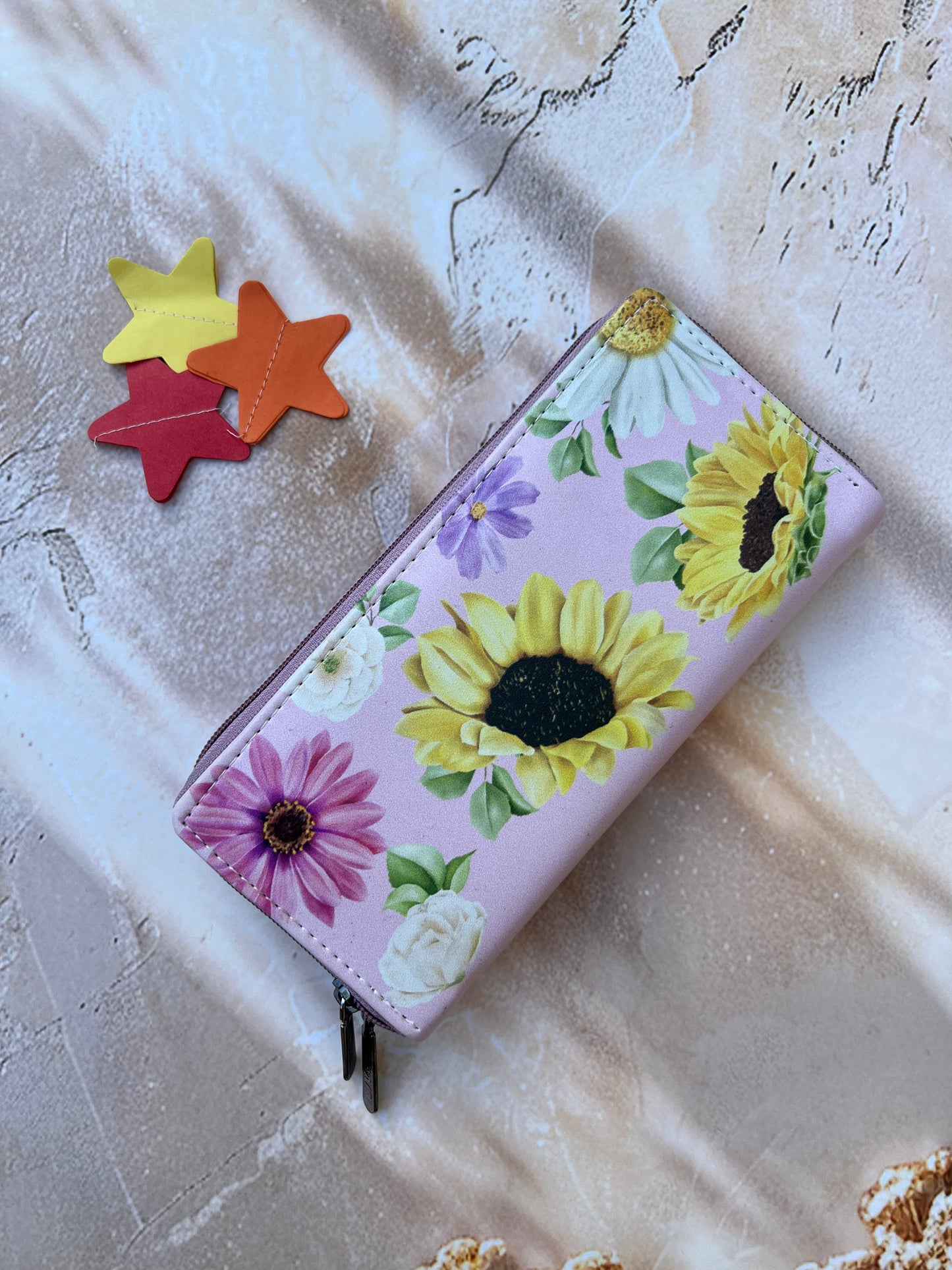 LONG WALLET:- PINK SUNFLOWER