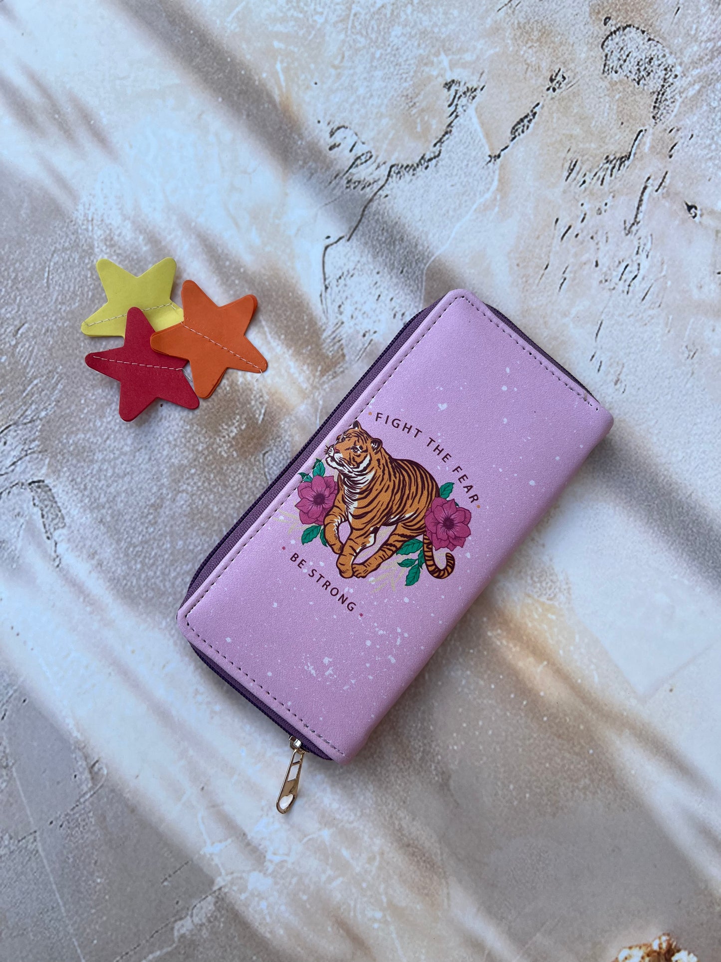 LONG WALLET:-  PINK TIGERESS (SINGLE COMPARTMENT)