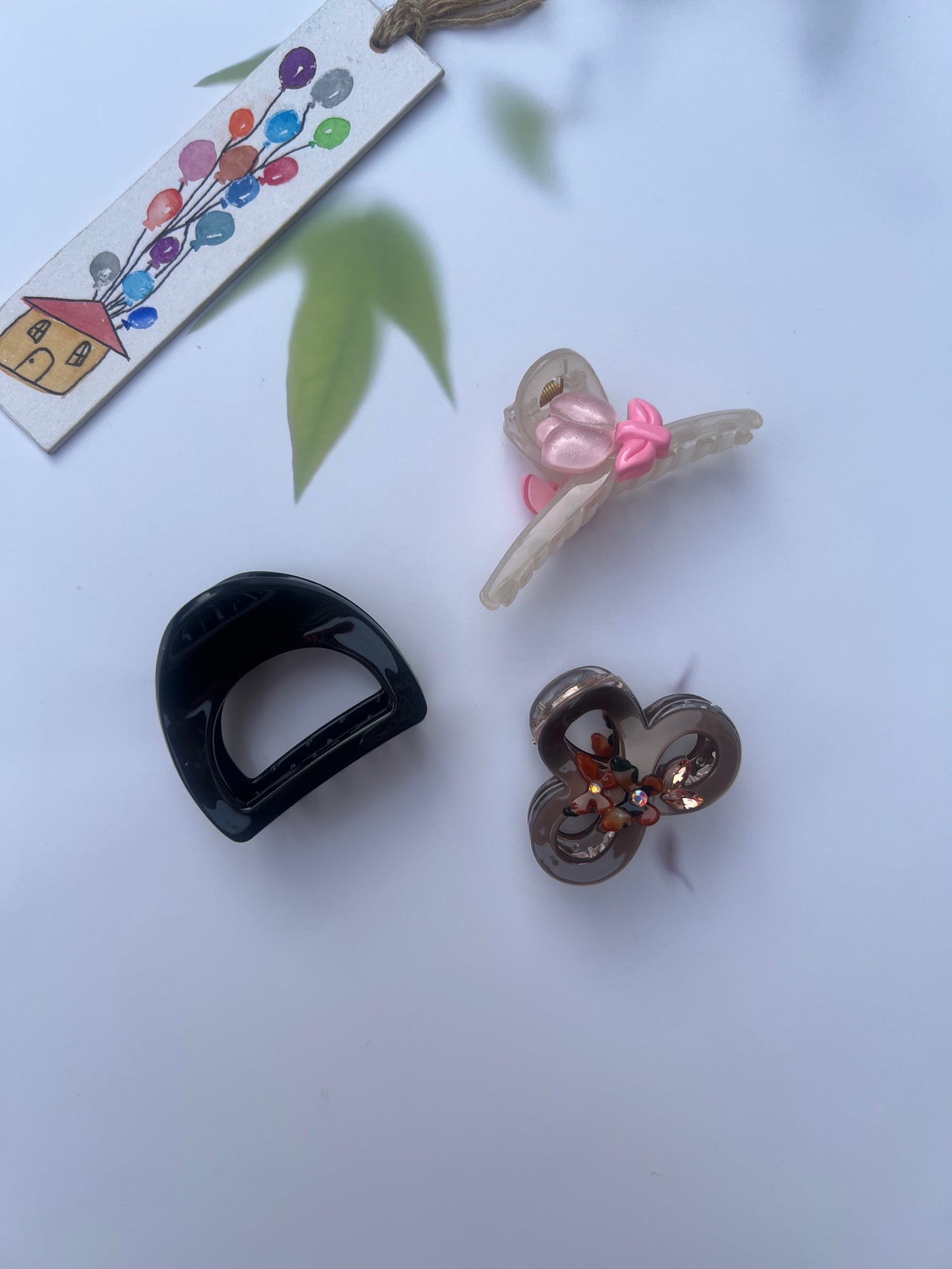 BROWNY BLUSH CLAW CLIPS:- PACK OF 3