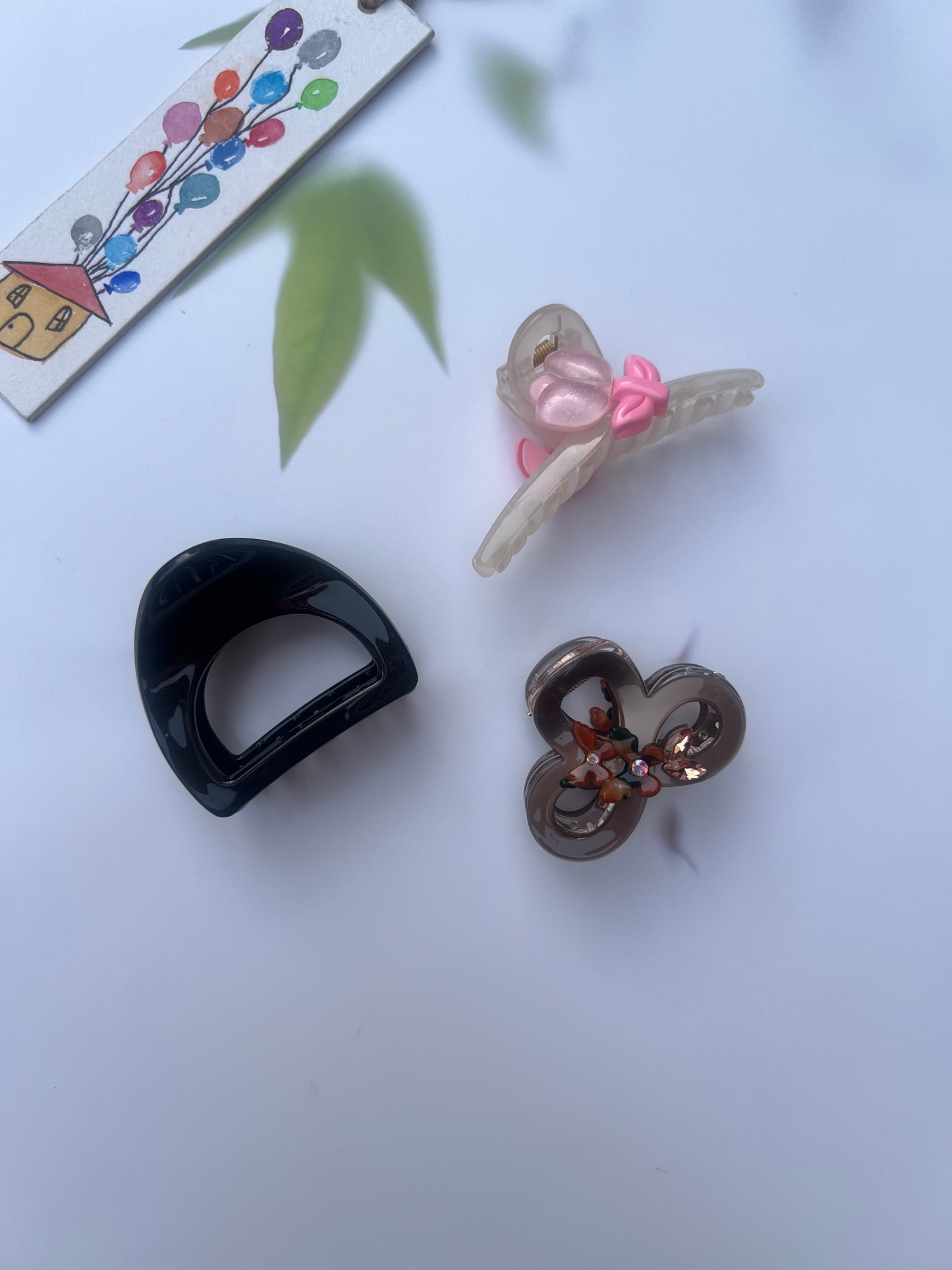 BROWNY BLUSH CLAW CLIPS:- PACK OF 3