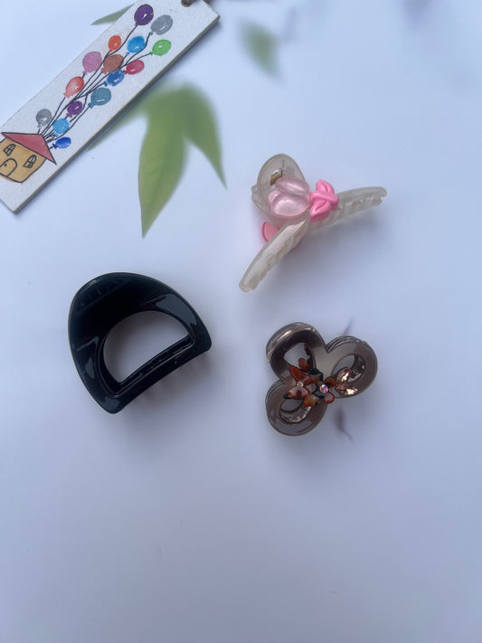 BROWNY BLUSH CLAW CLIPS:- PACK OF 3