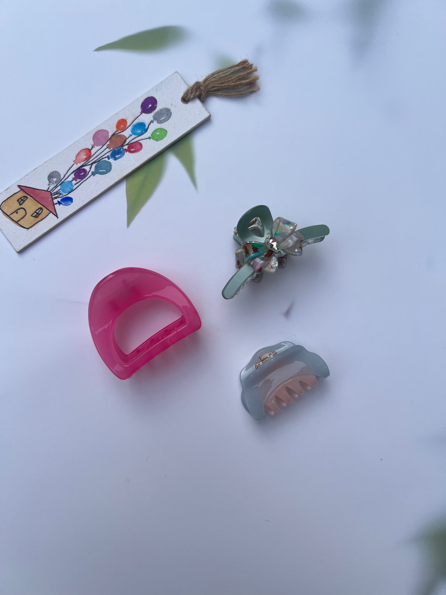 ROSE QUARTZ CLAW CLIPS:- PACK OF 3