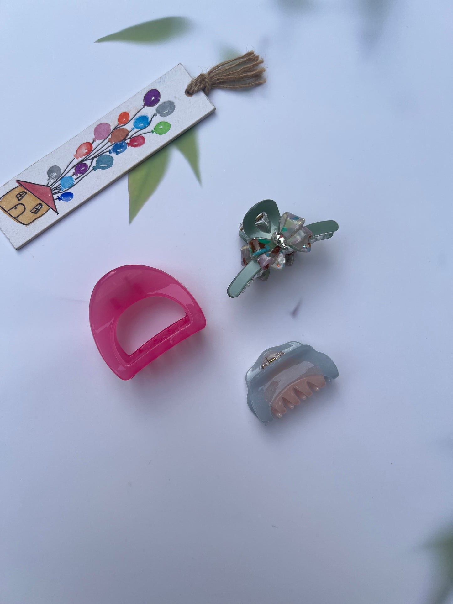 ROSE QUARTZ CLAW CLIPS:- PACK OF 3