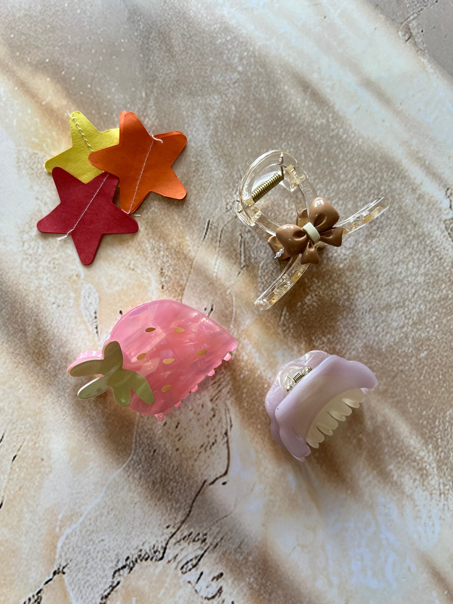 MARSHMALLOW CLAW CLIPS:- PACK OF 3