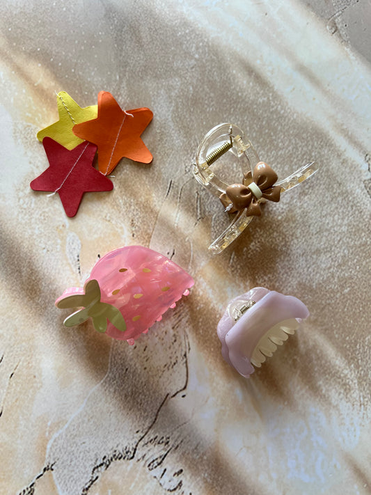 MARSHMALLOW CLAW CLIPS:- PACK OF 3