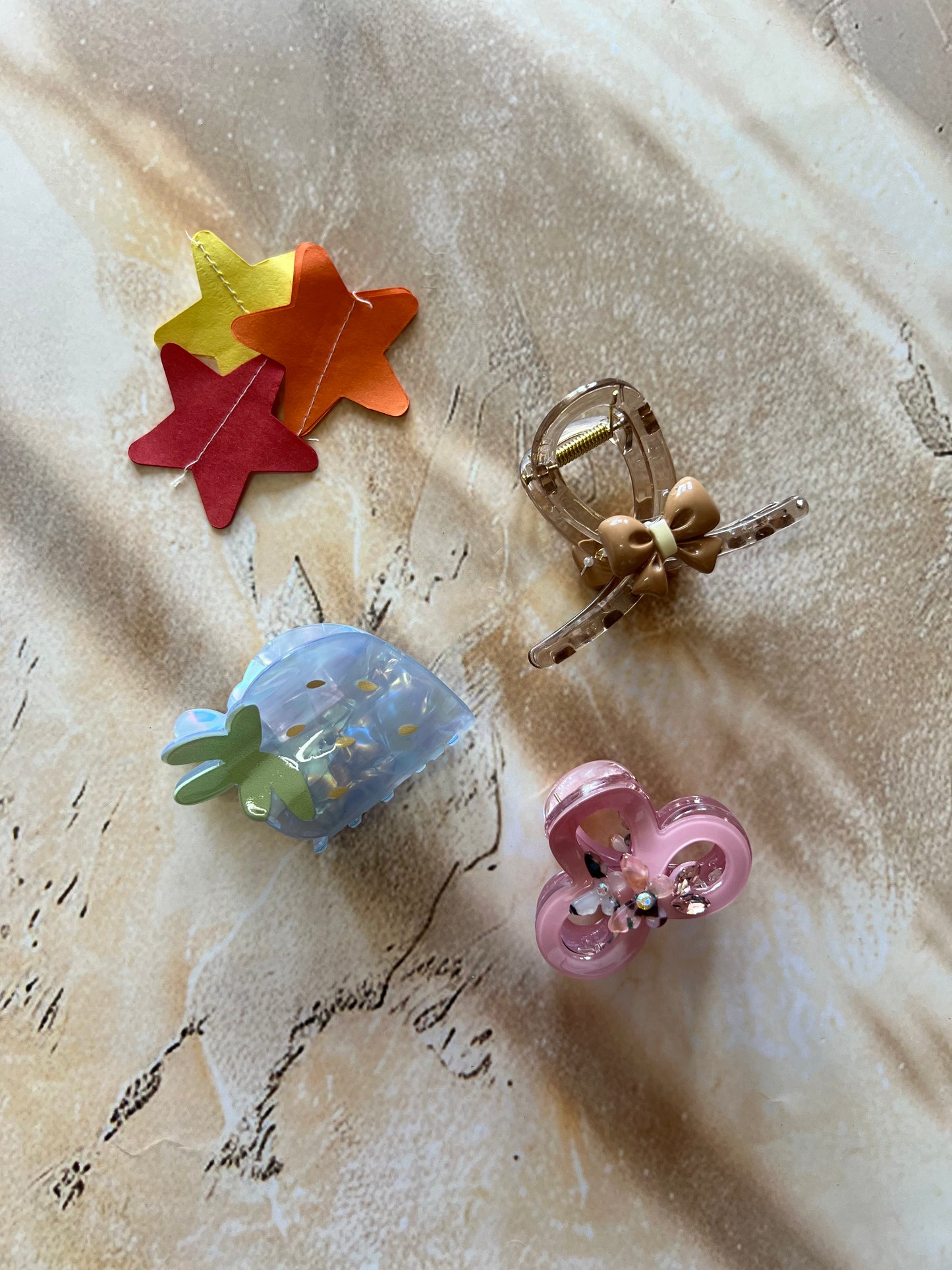 BERRY BOW CLAW CLIPS:- PACK OF 3