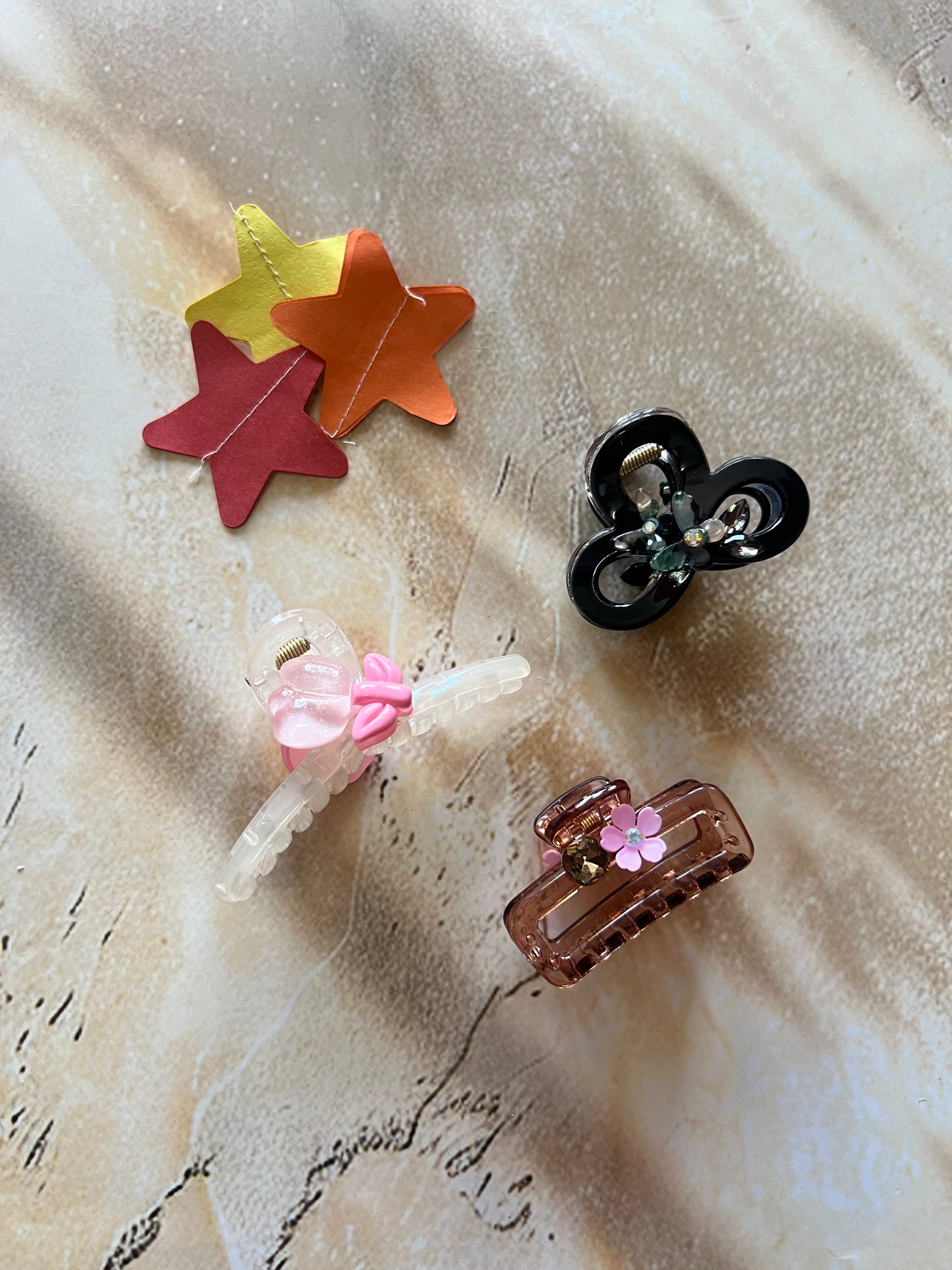 PETAL PINK CLAW CLIPS:- PACK OF 3