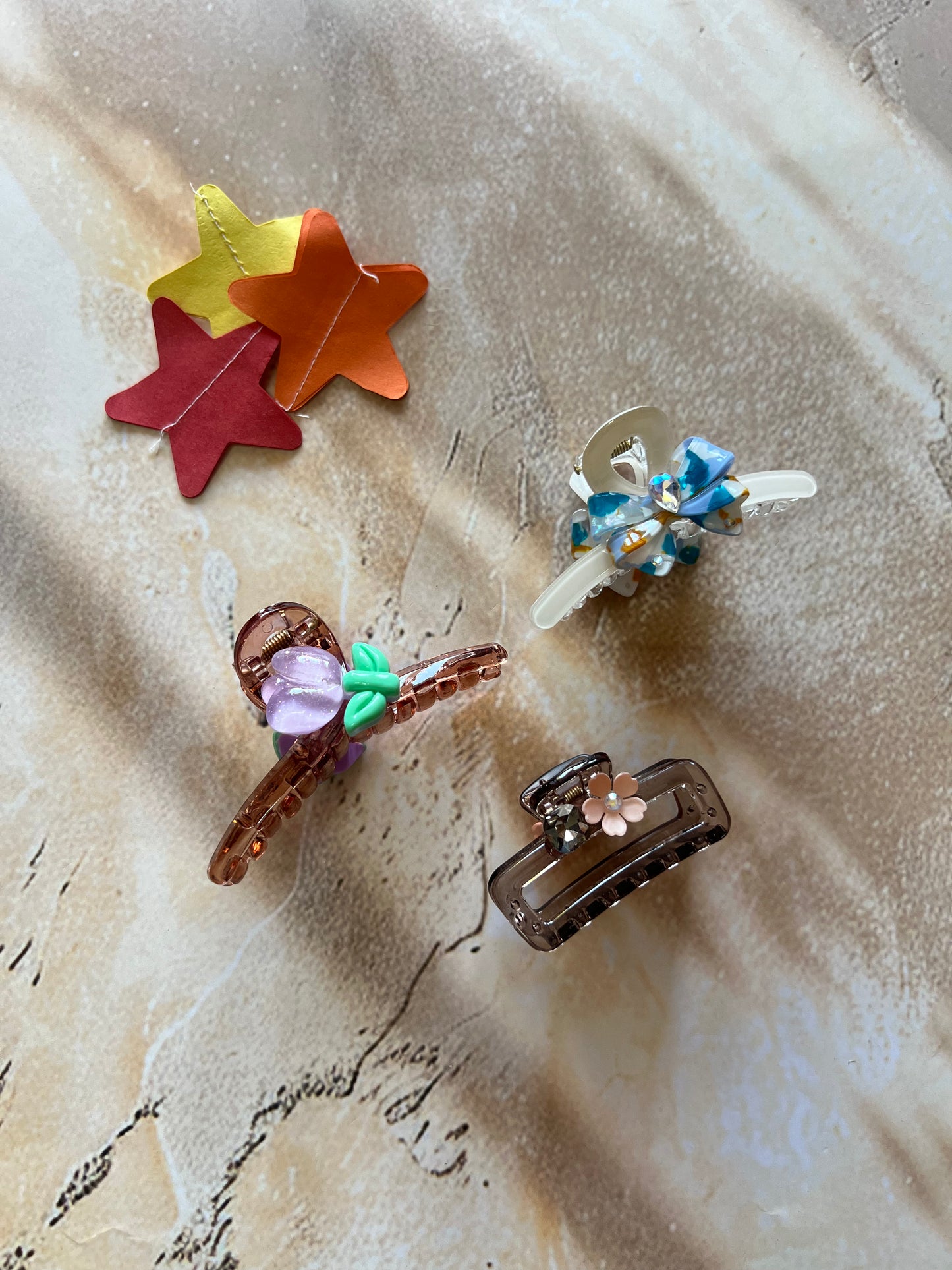 TULIP BROWNY CLAW CLIPS:- PACK OF 3