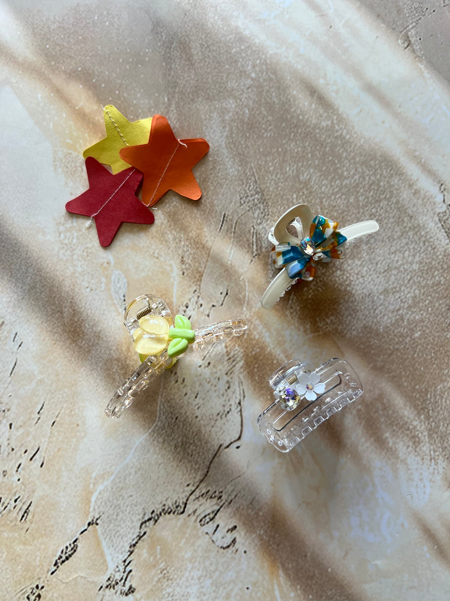 GLOW BOW CLAW CLIPS:- PACK OF 3