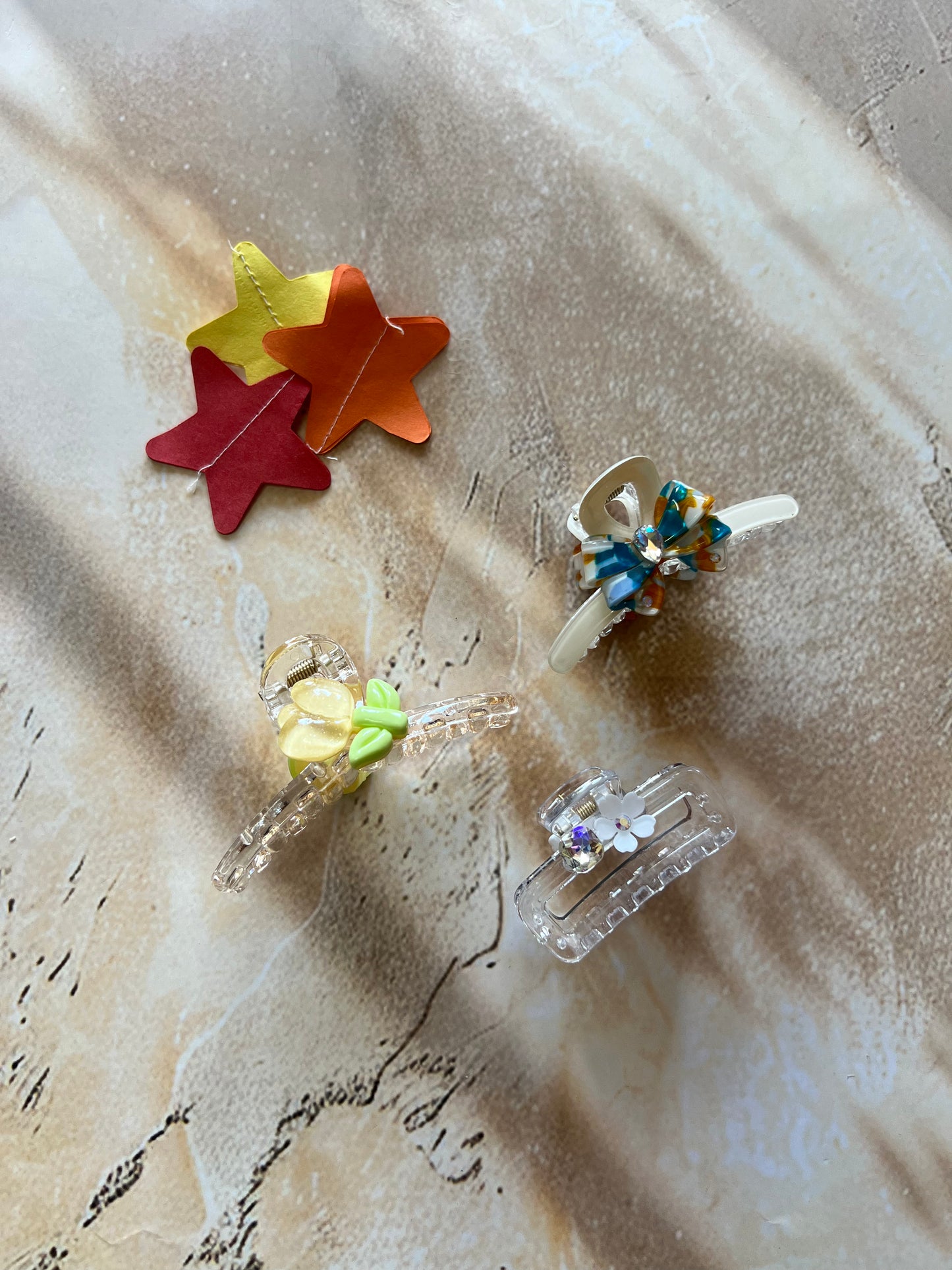 GLOW BOW CLAW CLIPS:- PACK OF 3