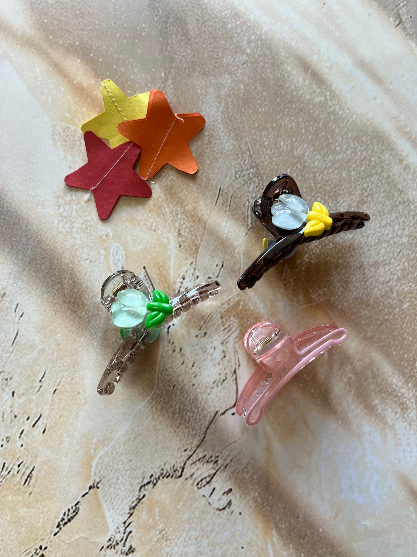 TULIP GARDEN CLAW CLIPS:- PACK OF 3