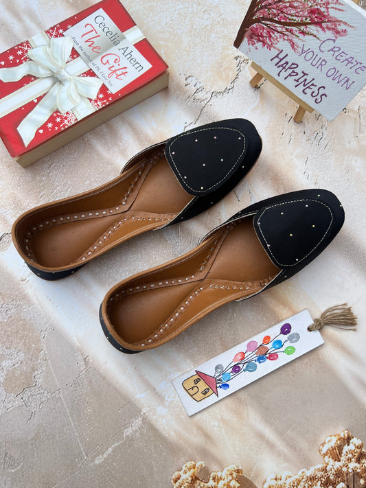BLACK BEADS LOAFERS