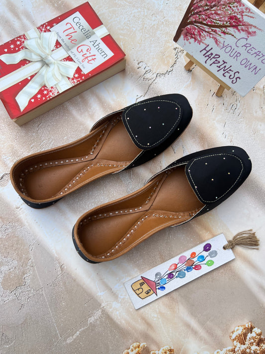 BLACK BEADS LOAFERS