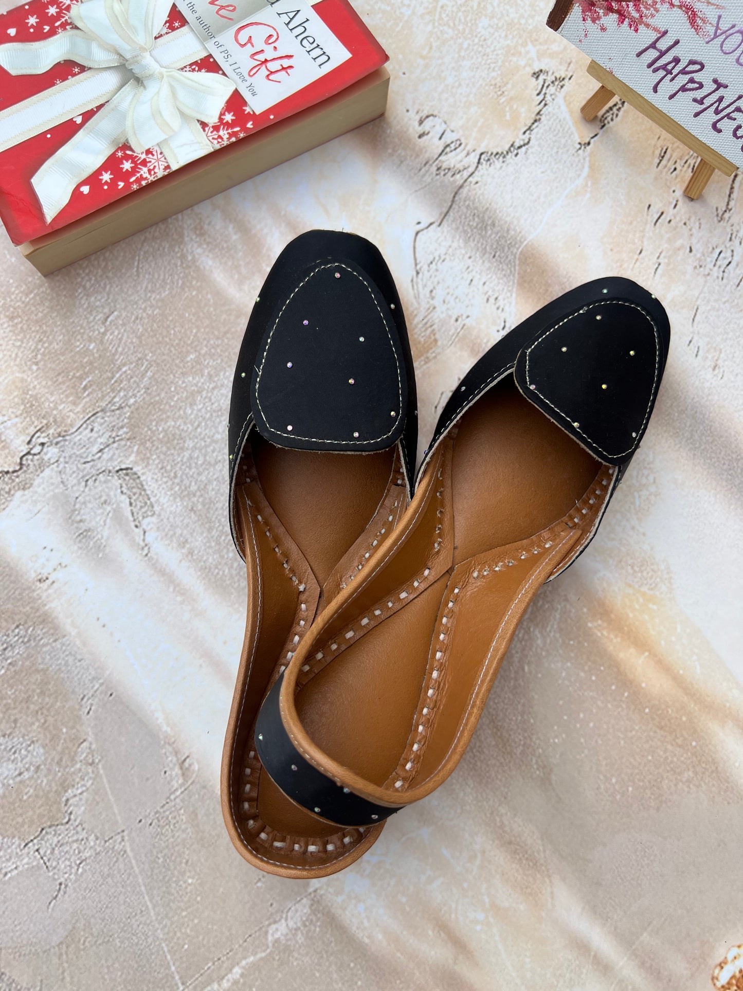 BLACK BEADS LOAFERS